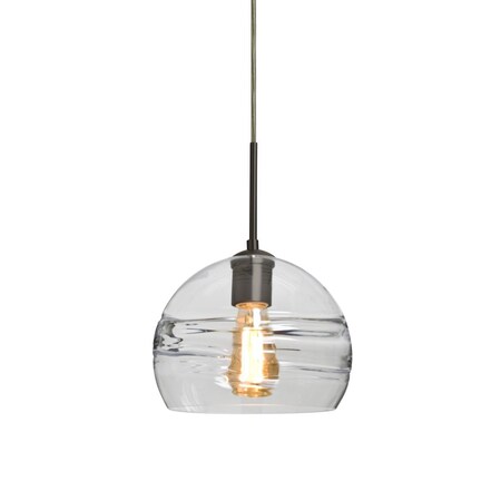 Besa Lighting Besa Spirit 8 Pendant For Multiport Canopy, Clear, Bronze Finish, 1x8W J-SPIR8CL-EDIL-BR